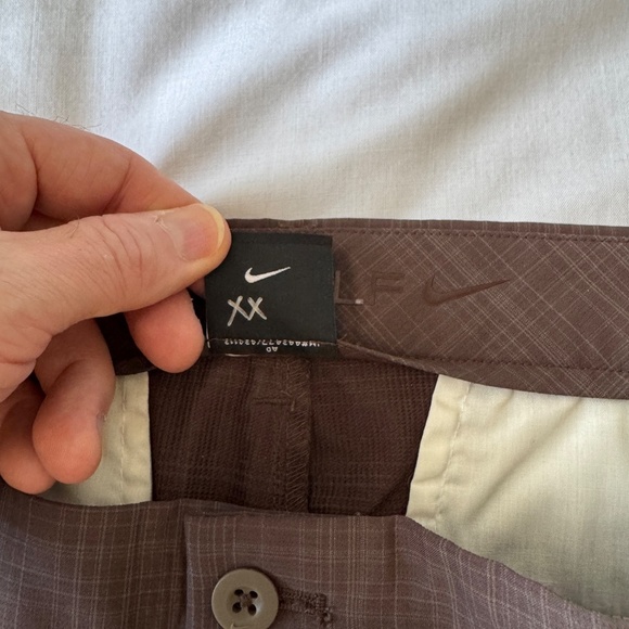 Nike Golf Men's 34x34 Retro Plaid Chino Golf Pants Brown Lightweight Preppy - Picture 8 of 15